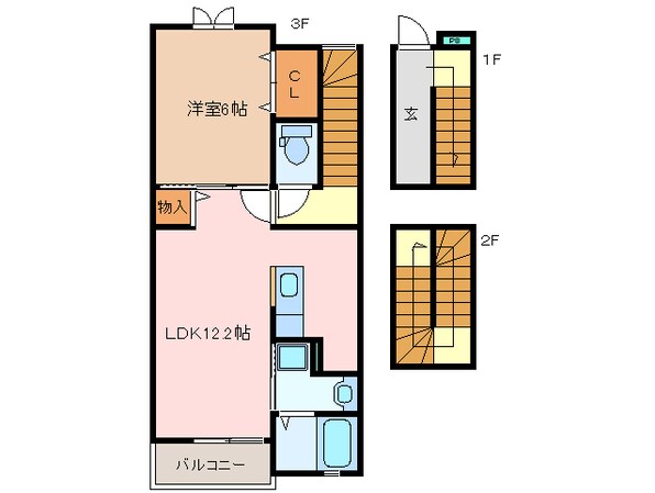 松阪駅 徒歩14分 3階の物件間取画像